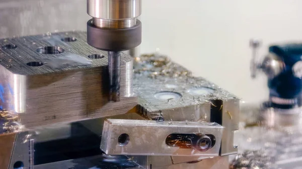Primer Plano Máquina Perforación Metal Pulido Cosa Metal Taladro Inoxidable — Foto de Stock