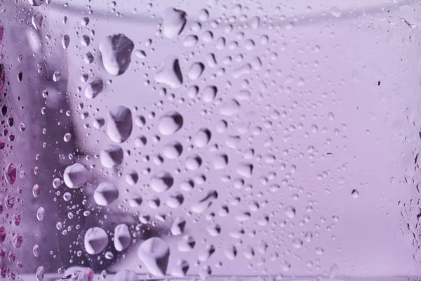 Close Water Droplets Glass Many Drops Transparent Surface — Foto de Stock