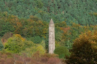 Glendalough Yuvarlak Kulesi Sonbahar Ormanı geçmişi.