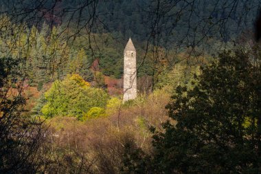 Glendalough Yuvarlak Kulesi Sonbahar Ormanı geçmişi.