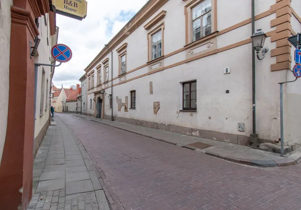 Litauens Huvudstad Vilnius Gamla Stadsgator — Stockfoto