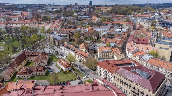 Drohnenaufnahmen Von Skysrapern Der Litauischen Hauptstadt Vilnius — Stockfoto