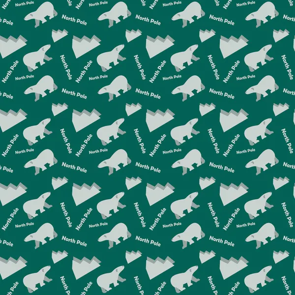 Seamless Pattern Polar Bears Designed Minimalist Flat Style — Stock Photo, Image