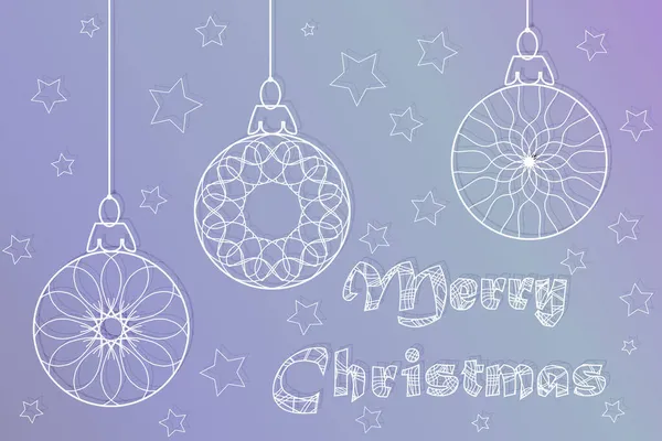 Frohe Weihnachten Grußkarte Mit Schriftzug Und Traumfänger Zeichnung Linie Art — Stockvektor