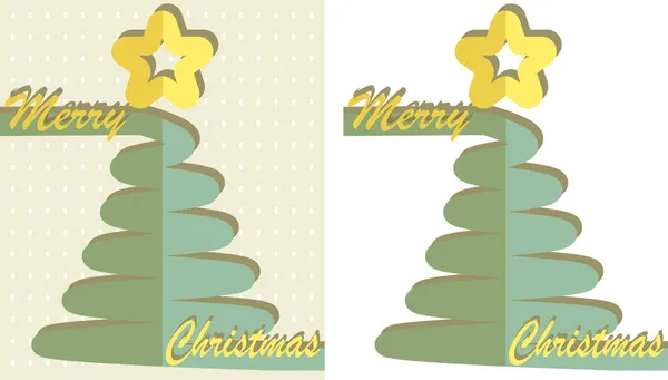 Conjunto Árbol Navidad Abstracto Con Dibujo Letras Escritura Mano Estilo — Vector de stock