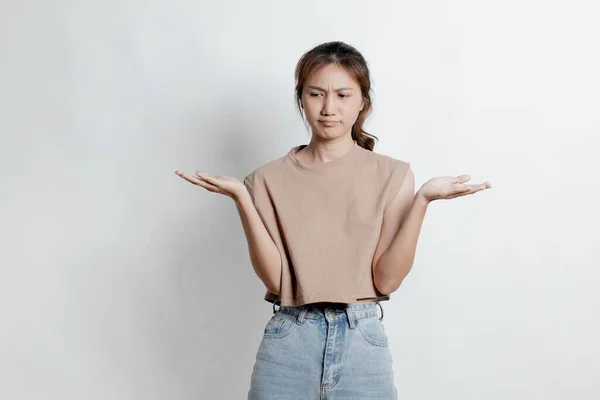 아름다운 아시아 배경에서 편집을 구하고 광고와 표지판에 사용되는 초상화 컨셉은 — 스톡 사진