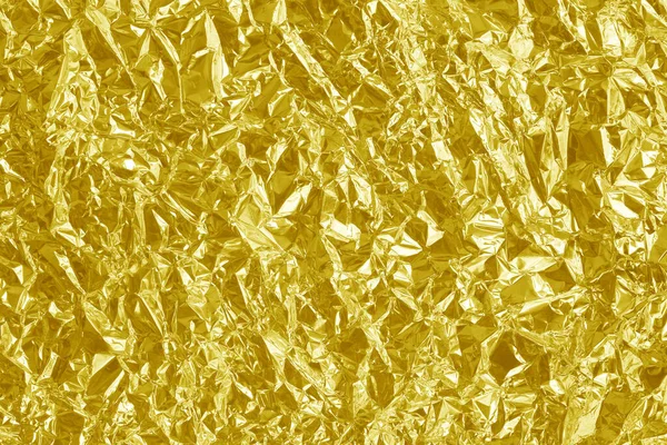 Glänzende Goldfolie Textur Hintergrund Muster Aus Gelbem Packpapier Mit Zerknitterten — Stockfoto