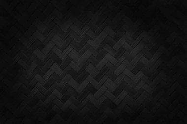 Eski siyah bambu dokuma dokusu arka plan, eski usul örülü rattan mat deseni.