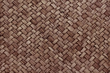 Eski koyu kahverengi bambu dokuma dokusu arka plan, eski usul örülü rattan mat deseni.