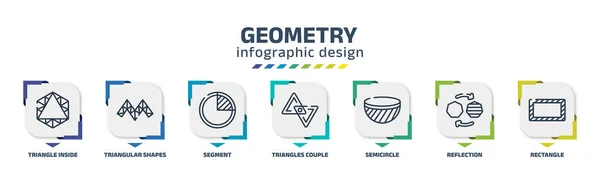 Geometry Infographic Design Template Triangle Hexagon Triangular Shapes Forming Waves — Stockvector