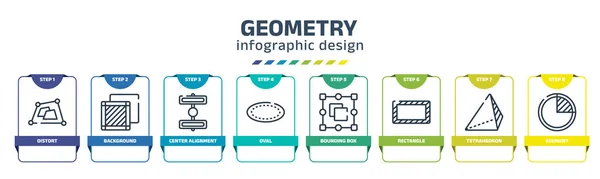 Geometry Infographic Design Template Distort Background Center Alignment Oval Bounding — 图库矢量图片