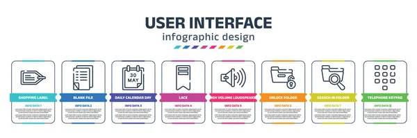 User Interface Infographic Design Template Shopping Label Blank File Daily — Vetor de Stock