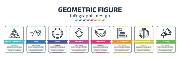 Geometric Figure Infographic Design Template Triangle Triangles Sent Sphere Rhombus — Stockvector
