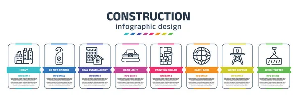 Construction Infographic Design Template Heavy Disturb Real Estate Agency Head — Vector de stock