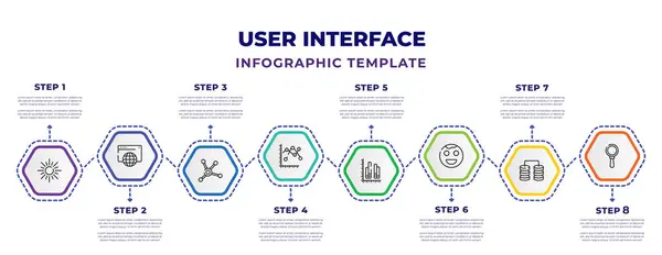 User Interface Infographic Design Template Scatter Circle Window Interface Data — 图库矢量图片
