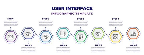 User Interface Infographic Design Template Image Shadow Interface Sceptic Smile — 图库矢量图片