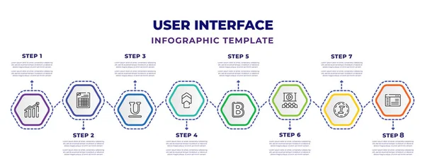 User Interface Infographic Design Template Increasing Bars Graphic Document Tables — Image vectorielle