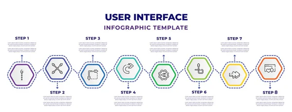 User Interface Infographic Design Template Broken Line Arrow Reduce Size — 图库矢量图片
