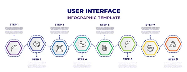 User Interface Infographic Design Template Redo Arrow Expand Arrows Directions — Image vectorielle