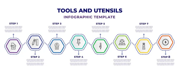 Tools Utensils Infographic Design Template Chote Box Edit Tools Air — Vetor de Stock