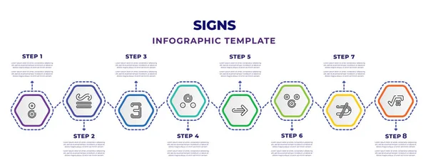 Signs Infographic Design Template Reason Congruent Exists Because Implies Therefore — Vetor de Stock
