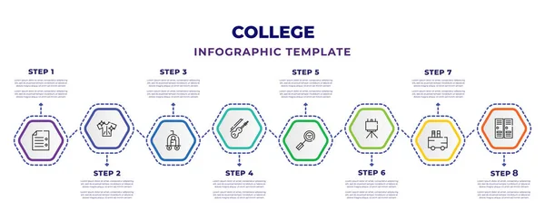 College Infographic Design Template Exam Three Questions Clean Clothes Oriental — Vetor de Stock