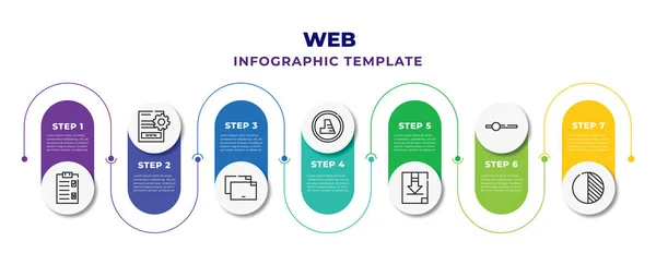 Web Infographic Design Template Create List Button Page Ting Interface — Wektor stockowy