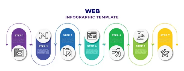 Web Infographic Design Template Message Closed Envelope Multitasking Man Overlay — Stock Vector