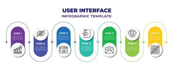 Шаблон Інфографічного Дизайну Інтерфейсу Користувача Висхідним Прихованим Переглядачем Даних Відтворенням — стоковий вектор
