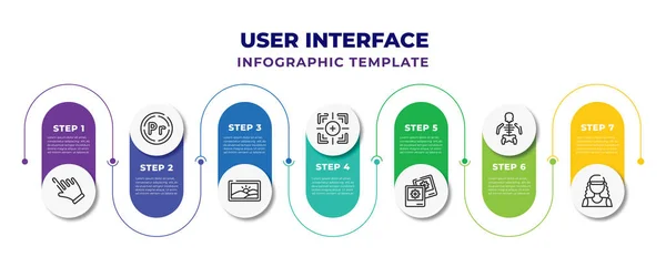 User Interface Infographic Design Template Point Premier Image Frame Auto — Stok Vektör