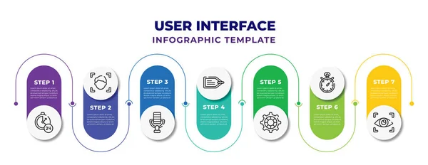 User Interface Infographic Design Template Hours Face Detection Record Voice — Stok Vektör