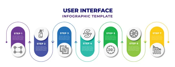 User Interface Infographic Design Template Metrize Spray Paint Intersect Strikethrough — Stok Vektör