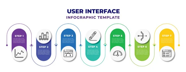 User Interface Infographic Design Template Line Dot Chart Bars Anchor — Stok Vektör
