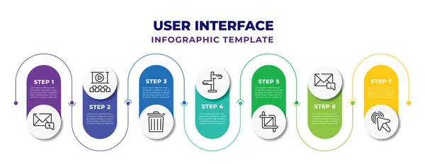 User Interface Infographic Design Template New Email Lightning Hall Trash — Stok Vektör