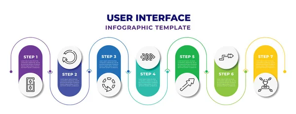 User Interface Infographic Design Template Lift Rotate Arrow Curly Dotted — Stok Vektör