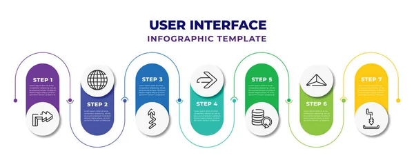 User Interface Infographic Design Template Turn Right Arrow Worldgrid Arrow — Stok Vektör