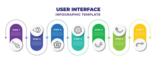 User Interface Infographic Design Template Right Arrow Back Arrow Curve — Stok Vektör