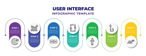 User Interface Infographic Design Template Clockwise Drawn Arrow Evolution Turn — Stok Vektör