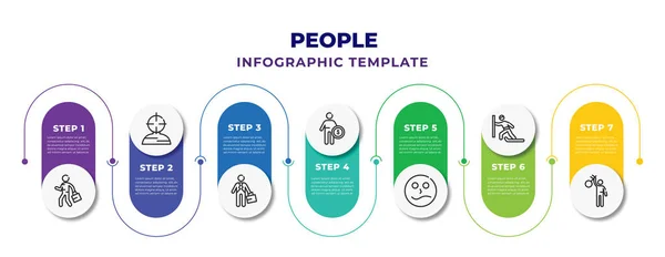 People Infographic Design Template Businessman Suitcase Man Target Man Company — Wektor stockowy