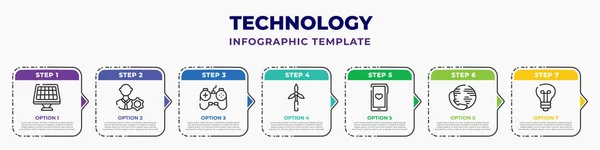 Technology Infographic Design Template Frontal Solar Panel Project Manager Video — ストックベクタ