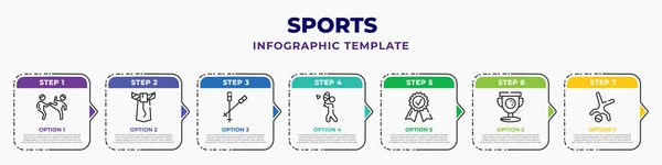 Sports Infographic Design Template Two Judo Fighters Mawashi Ski Poles — ストックベクタ