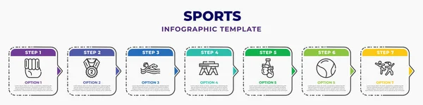 Sports Infographic Design Template Man Threating His Fist Second Prize — ストックベクタ