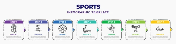 Sports Infographic Design Template Third Pedestrian Walking Football Ball Circular — Vettoriale Stock