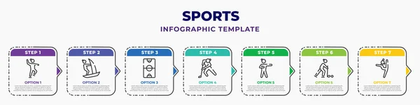 Sports Infographic Design Template Skating Windsurf Football Field Hockey Aikido — ストックベクタ