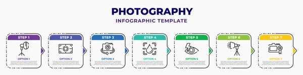 Photography Infographic Design Template Light Box Metering Chroma Blur Red — 图库矢量图片