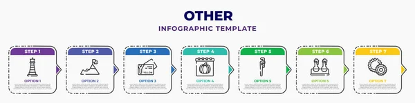 Other Infographic Design Template Smeaton Tower Milestone Yellow Abstract Business — ストックベクタ