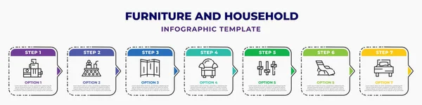 Furniture Household Infographic Design Template Chiller Kotatsu Folding Screen Comfortable — Stock Vector