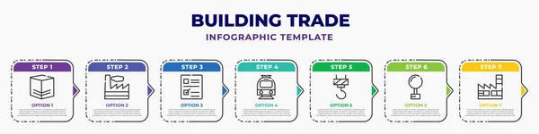 Building Trade Infographic Design Template Search Package Smog Factory Building — Stock Vector