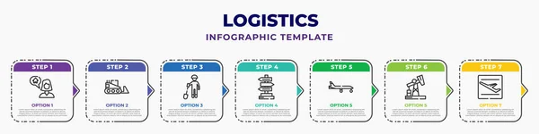 Logistics Infographic Design Template Real Estate Agent Woman Construction Vehicle — Vettoriale Stock