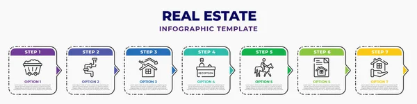 Real Estate Infographic Design Template Mining Plumbing Deficit Reception Horse — Stock Vector